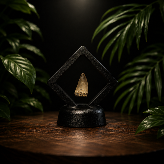 Mosasaurus tooth 2-3 cm in luxury frame