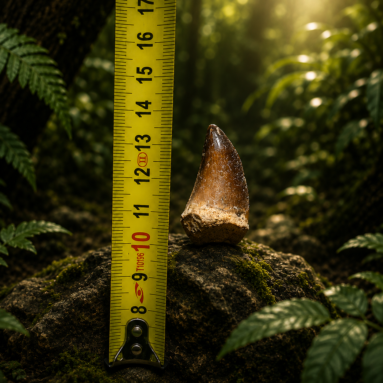 Mosasaurus Tooth with size measurements