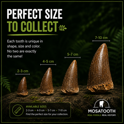 Real Mosasaurus Tooth Set • 72 Million Years Old